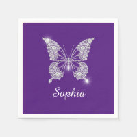 White Diamond Butterfly, Script Name, Royal Purple
