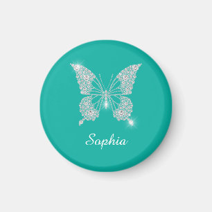 White Diamond Butterfly, Script Name, Teal Magnet