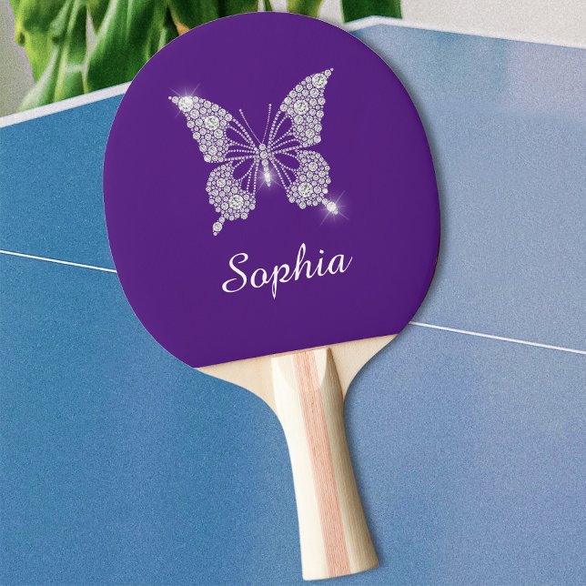 White Diamond Butterfly Sparkle Name, Royal Purple Ping Pong Paddle (Creator Uploaded)