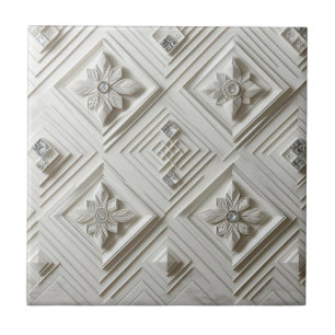 White Diamond Mid Century Modern Tile