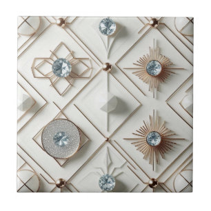 White Diamond Mid Century Modern Tile