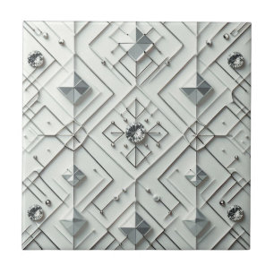White Diamond Mid Century Modern Tile