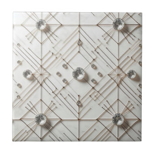 White Diamond Mid Century Modern Tile