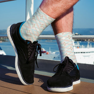 White Diamond Pattern Abstract Unique Geometric Ad Socks