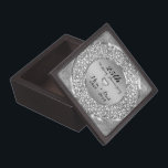 White Diamonds And Silver Damask-Silver Anniversar Jewellery Box<br><div class="desc">Simple elegant white diamonds and silver damask- silver wedding anniversary</div>