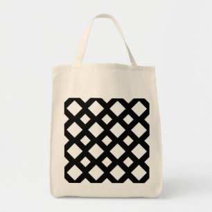 White Diamonds on Black Tote Bag