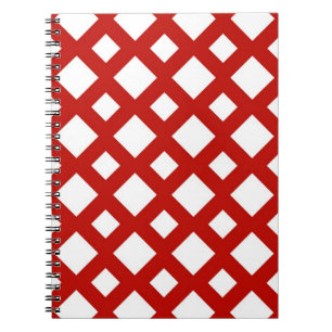 White Diamonds on Red Notebook