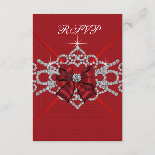 White Diamonds Red Sweet 16 Birthday Party RSVP