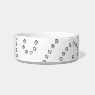 White diamonds swirls bowl