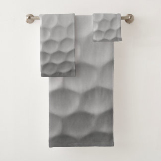 White Dimpled Golf Ball Texture Bath Towel Set