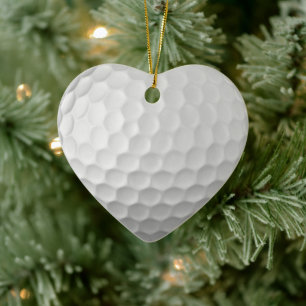 White Dimpled Golf Ball Texture Ceramic Tree Decoration