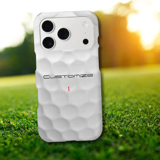 White Dimpled Golf Ball Texture Custom Name Number