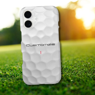 White Dimpled Golf Ball Texture Custom Name Number