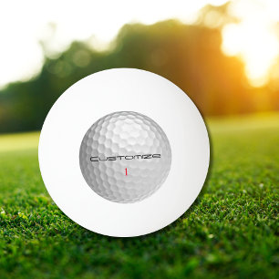 White Dimpled Golf Ball Texture Custom Name Number