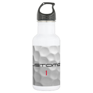 White Dimpled Golf Ball Texture Custom Name Number 532 Ml Water Bottle