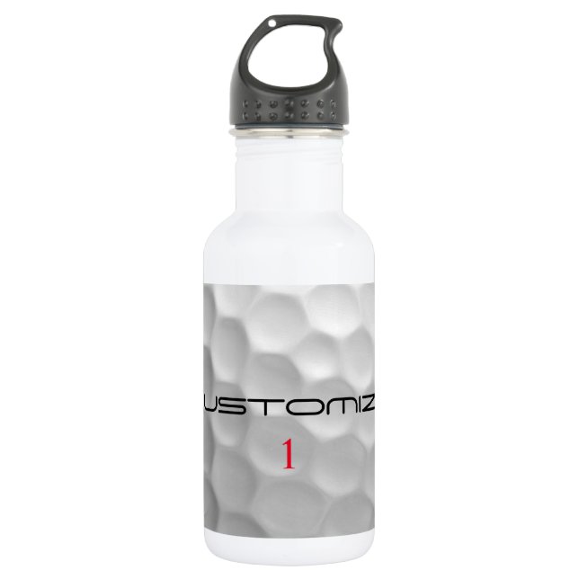 White Dimpled Golf Ball Texture Custom Name Number 532 Ml Water Bottle (Front)