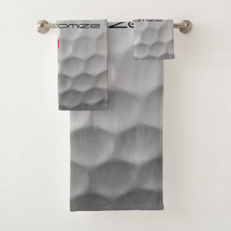 White Dimpled Golf Ball Texture Custom Name Number Bath Towel Set