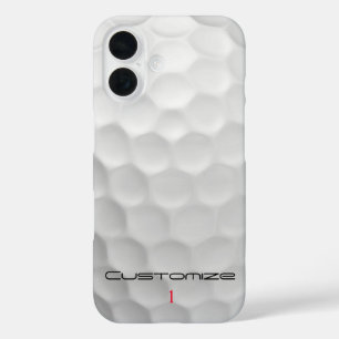 White Dimpled Golf Ball Texture Custom Name Number iPhone 16 Case