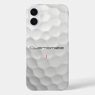 White Dimpled Golf Ball Texture Custom Name Number iPhone 16 Plus Case