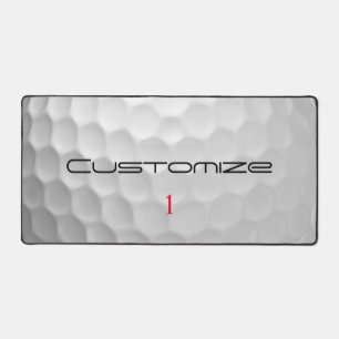 White Dimpled Golf Ball Texture Custom Name Number Desk Mat