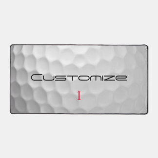 White Dimpled Golf Ball Texture Custom Name Number Desk Mat