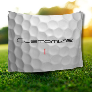 White Dimpled Golf Ball Texture Custom Name Number Fleece Blanket