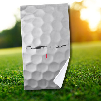 White Dimpled Golf Ball Texture Custom Name Number Hand Towel
