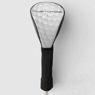 White Dimpled Golf Ball Texture Custom Name Number Head Cover