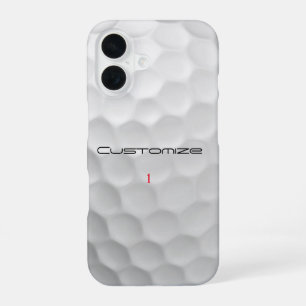 White Dimpled Golf Ball Texture Custom Name Number iPhone 16 Case