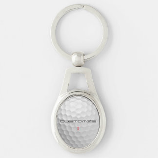 White Dimpled Golf Ball Texture Custom Name Number Key Ring