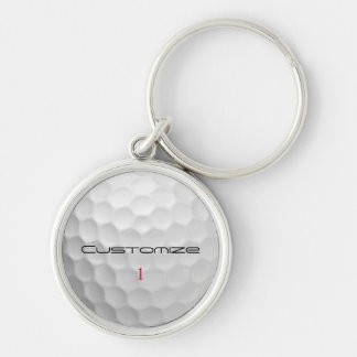 White Dimpled Golf Ball Texture Custom Name Number Key Ring