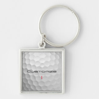 White Dimpled Golf Ball Texture Custom Name Number Key Ring