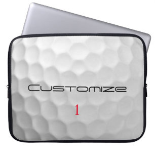 White Dimpled Golf Ball Texture Custom Name Number Laptop Sleeve