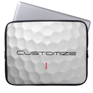 White Dimpled Golf Ball Texture Custom Name Number Laptop Sleeve