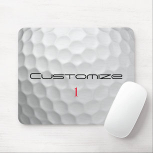 White Dimpled Golf Ball Texture Custom Name Number Mouse Mat
