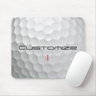 White Dimpled Golf Ball Texture Custom Name Number Mouse Mat