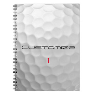 White Dimpled Golf Ball Texture Custom Name Number Notebook
