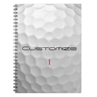 White Dimpled Golf Ball Texture Custom Name Number Notebook