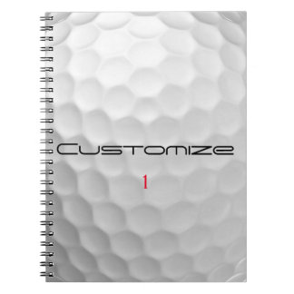 White Dimpled Golf Ball Texture Custom Name Number Notebook