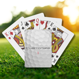 White Dimpled Golf Ball Texture Custom Name Number Playing Cards
