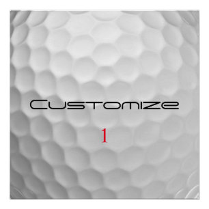 White Dimpled Golf Ball Texture Custom Name Number Poster