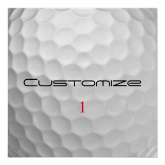 White Dimpled Golf Ball Texture Custom Name Number Poster