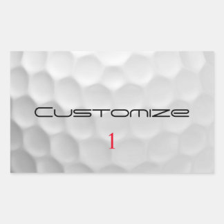 White Dimpled Golf Ball Texture Custom Name Number Rectangular Sticker