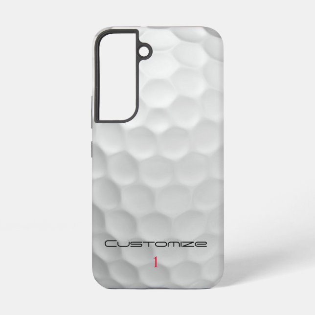 White Dimpled Golf Ball Texture Custom Name Number Samsung Galaxy S22 Case (Back)
