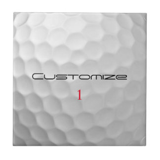 White Dimpled Golf Ball Texture Custom Name Number Tile