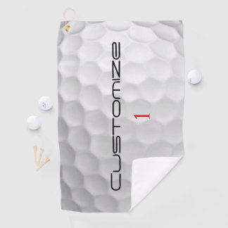 White Dimpled Golf Ball Texture Custom Name Number Towel