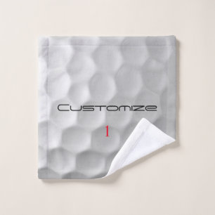 White Dimpled Golf Ball Texture Custom Name Number Wash Cloth