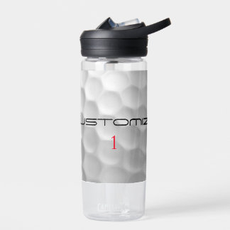 White Dimpled Golf Ball Texture Custom Name Number Water Bottle