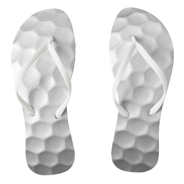 White Dimpled Golf Ball Texture Flip Flops (Footbed)