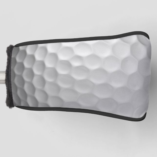 White Dimpled Golf Ball Texture Head Cover (Front)